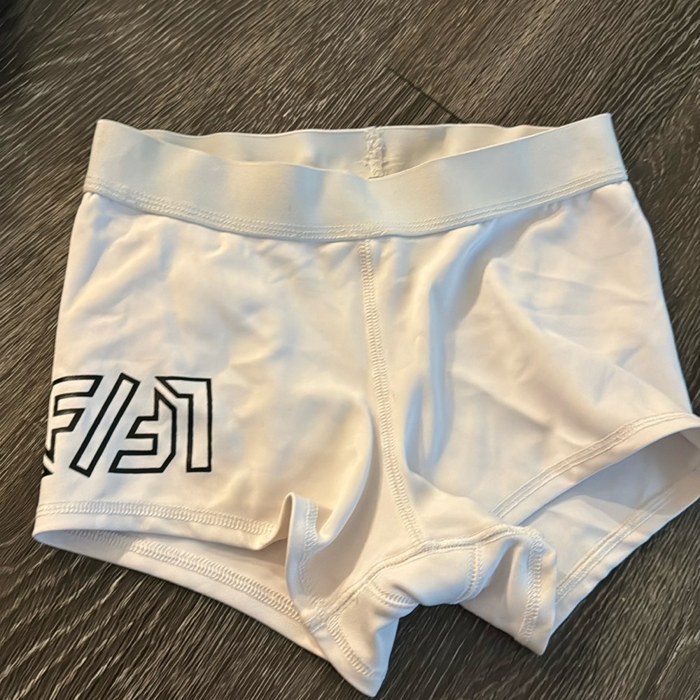 LF white spank shorts